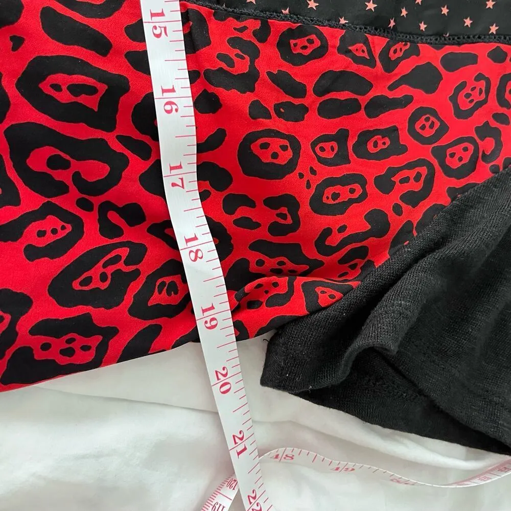 Scotch & Soda Madison Scotch Red Black Stars & Cheetah Print Crewneck Top Size S - Image 6