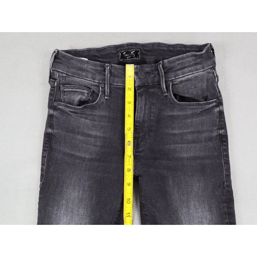 Mother Jeans Womens 24 Gray The Looker Ankle Fray Night Hawk Casual Made USA Black - Image 9