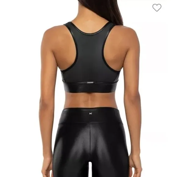 Koral faux leather racerback mesh sports bra size S‎ - Image 4