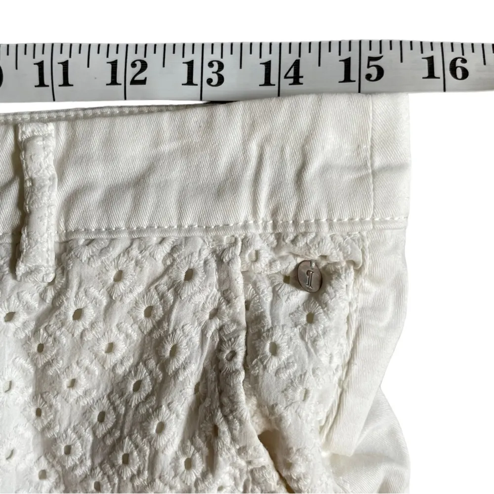 Pilcro And The Letterpress Anthropolgie White Eyelet Skinny Pants Size 26 - Image 4