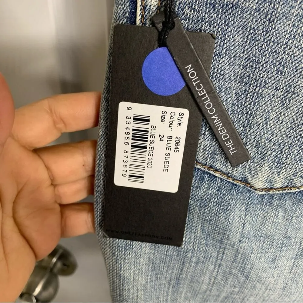 One Teaspoon Revolve fray hem‎ denim pencil high waisted skirt size 24 - Image 10