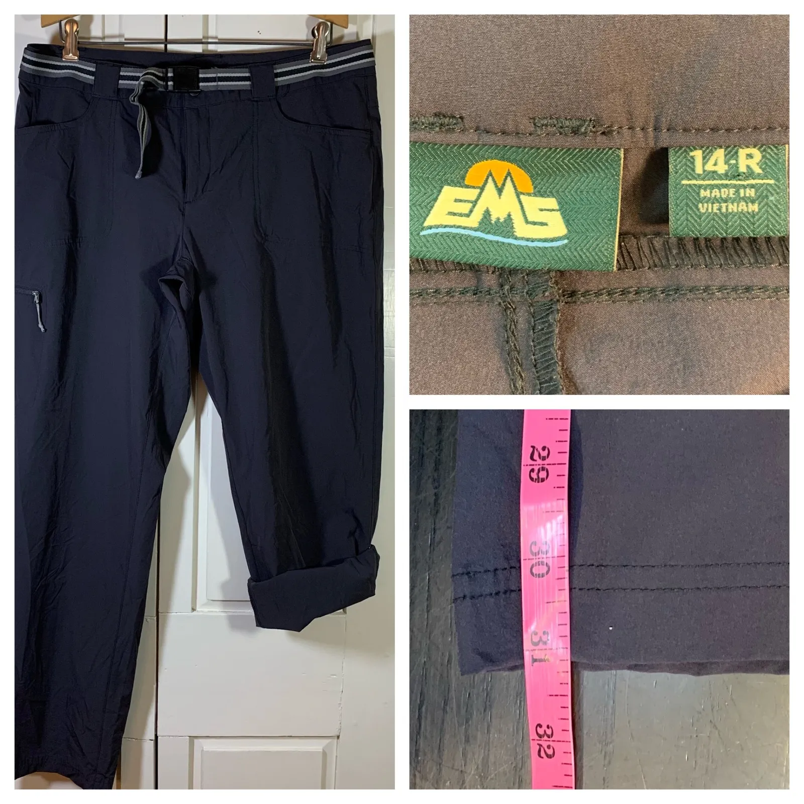 EMS Womens 14R Gray Nylon Stretch Cargo Hiking Pants Outdoor Adventure Gorpore - Image 2