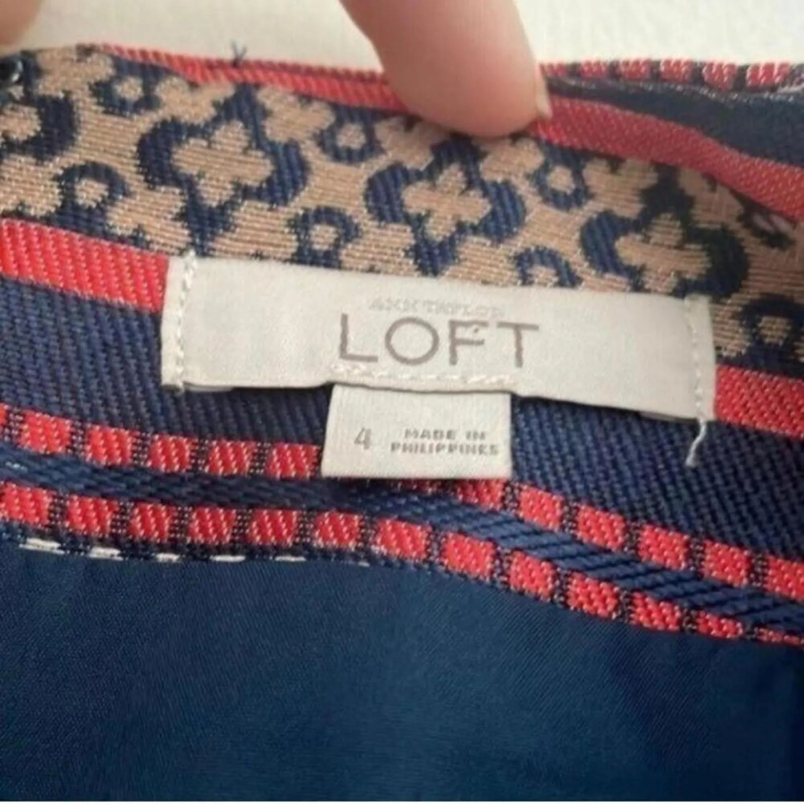 Ann Taylor Loft Metallic Multi Print Pencil Skirt Work Career Office Bu… - Image 5