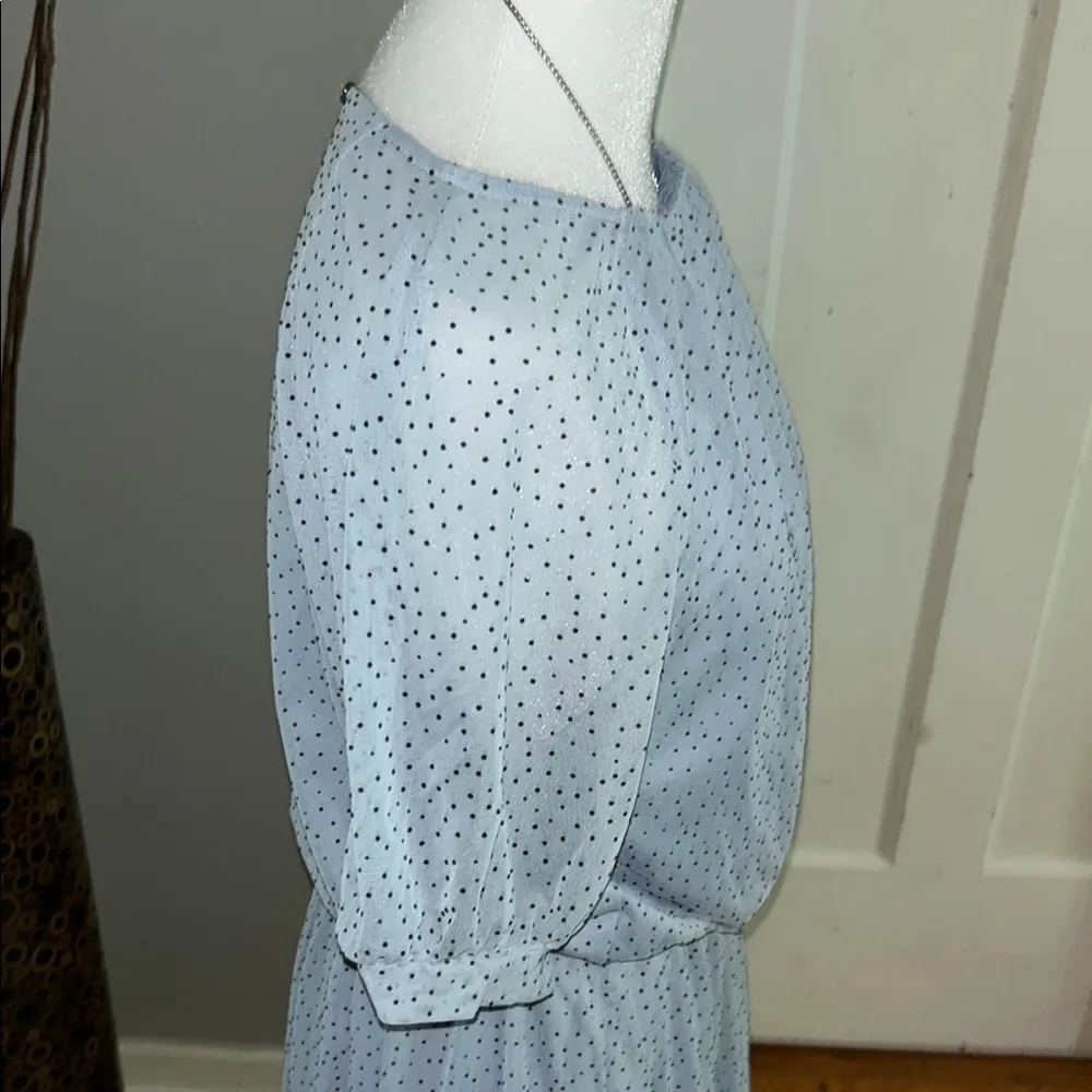 Blue Midi Dress with Crew Neck and Raglan Sleeves Size L - Image 6