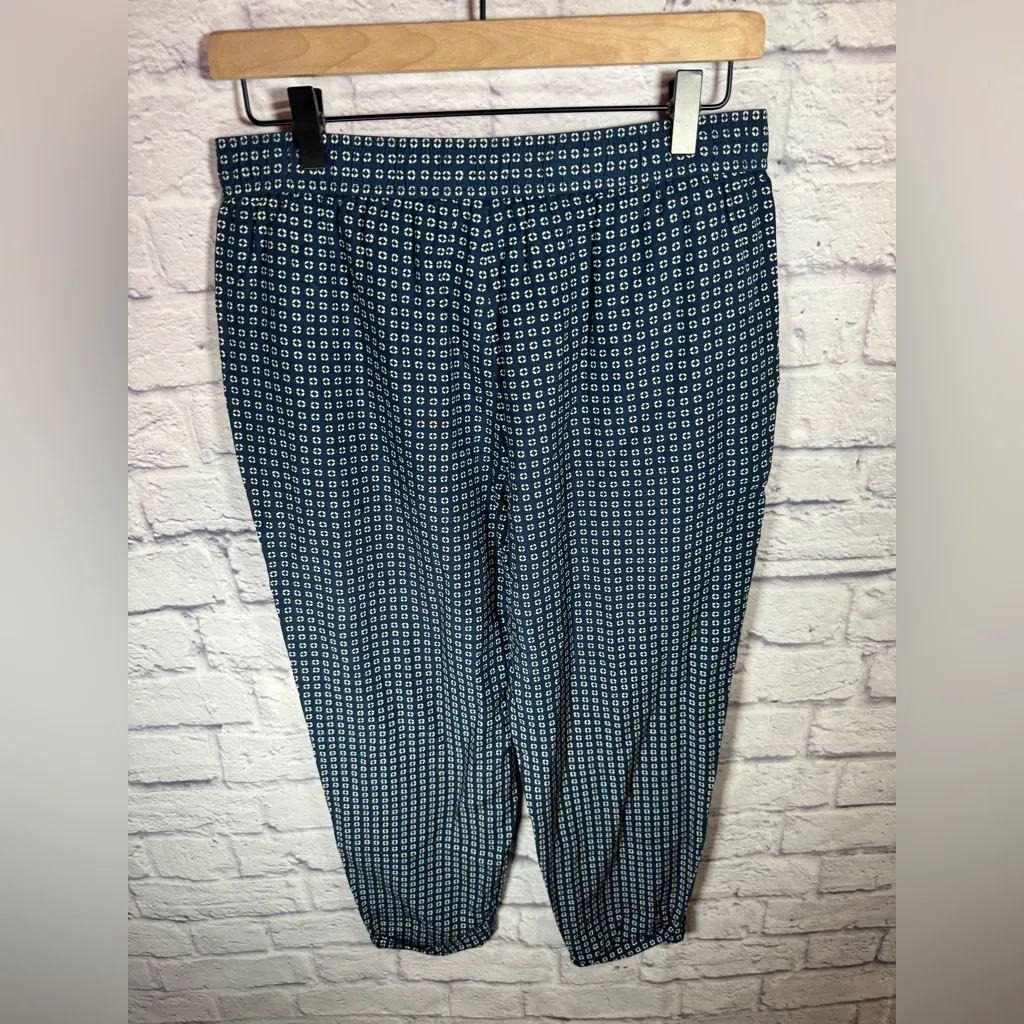 Madewell Women’s Track Trousers Blue Ascot Tile Viscose‎ Jogger Casual Medium - Image 5