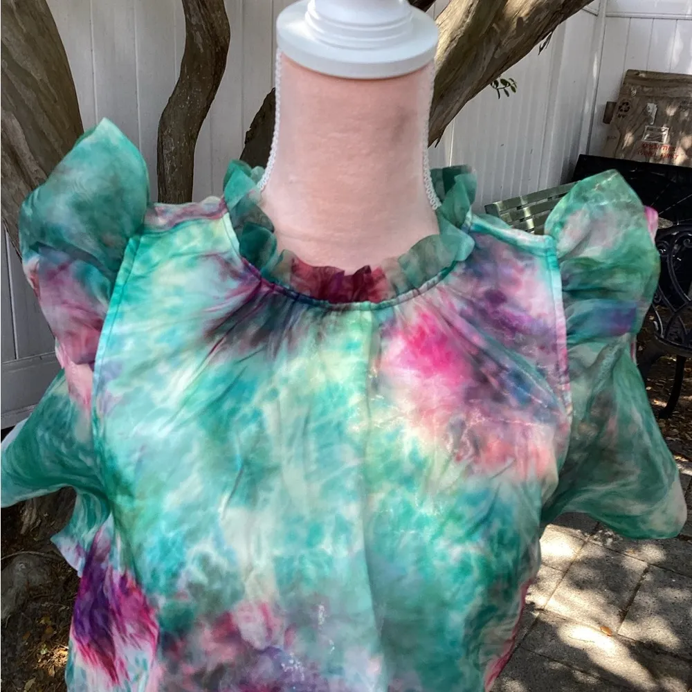 Marie Oliver Ansley Top Green and Purple Blouse Berry Blossom Top - Image 3
