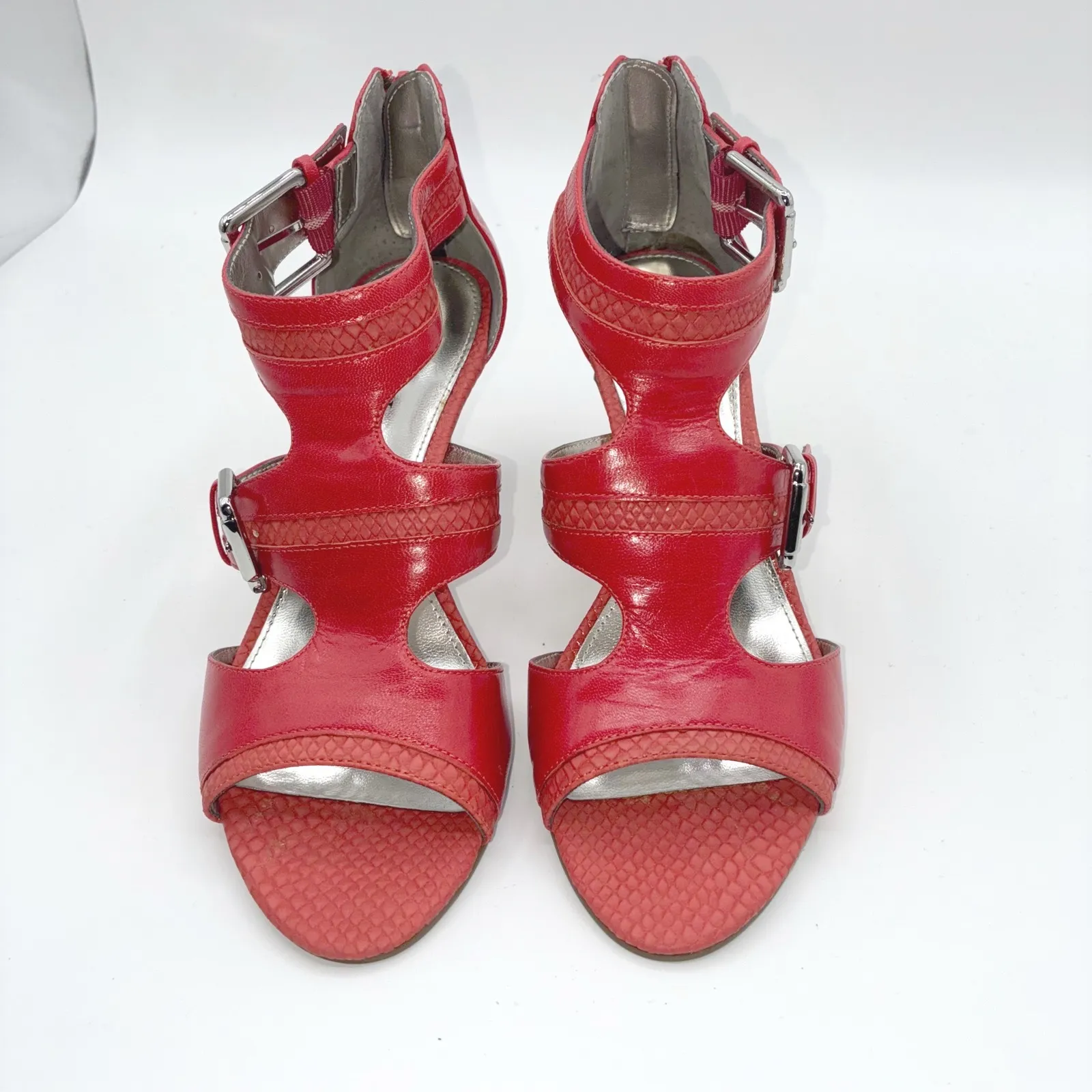 Alfani Odette Honeysuckle Leather Snake Print Heel Sandals Women 6M Retro - Image 8