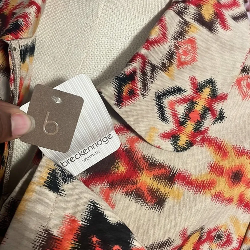 Breckenridge Aztec Print woman’s plus khaki red painted desert Jacket Size 1X - Image 10