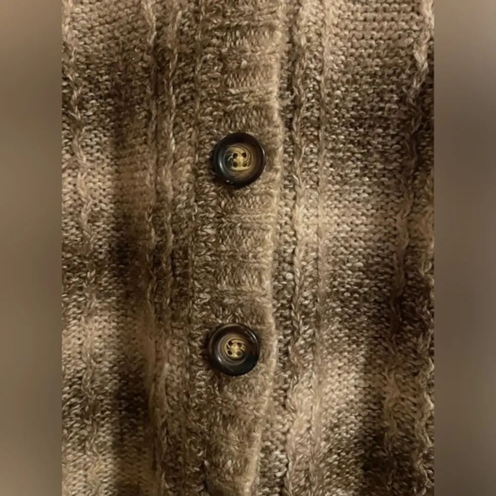 NorthCrest Plus Hooded Wool Blend Button Up Striped Cardigan Sweater Size 2X - Image 3