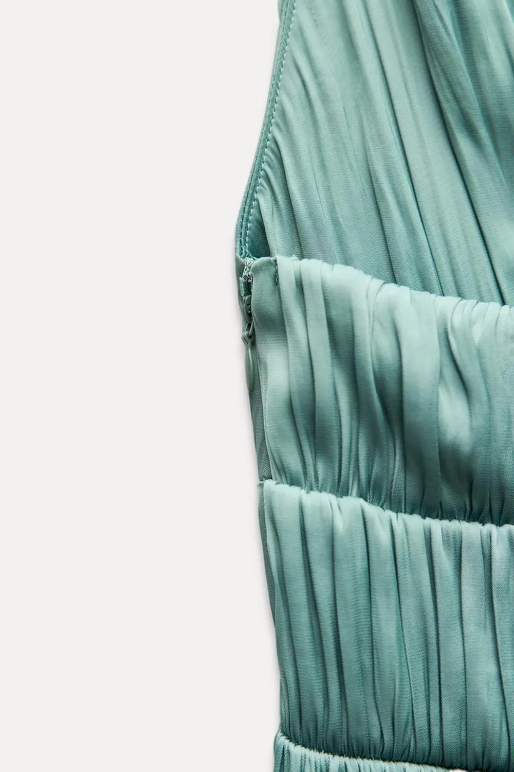 Zara maxi dress boho pleated  Teal Evening Gown wedding party cocktail - Image 15