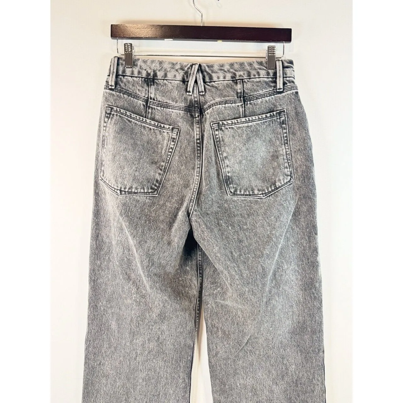 Good American Womens Jeans Black Denim Wide Leg High Rise Baggy 90s Size 4/27 - Image 8