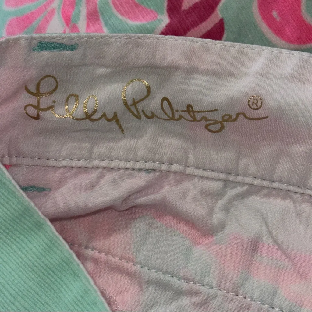 Lilly Pulitzer Women’s Size 2 Poolside Blue Love Birds Chipper Bermuda Shorts - Image 4
