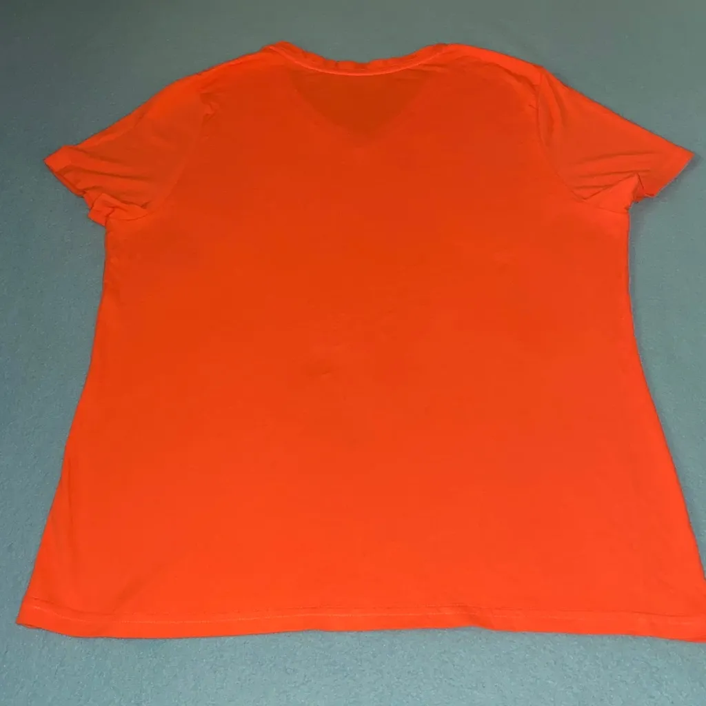 FADED GLORY v-neck cap short sleeve tangerine orange stretchy soft NEW size XXL - Image 3