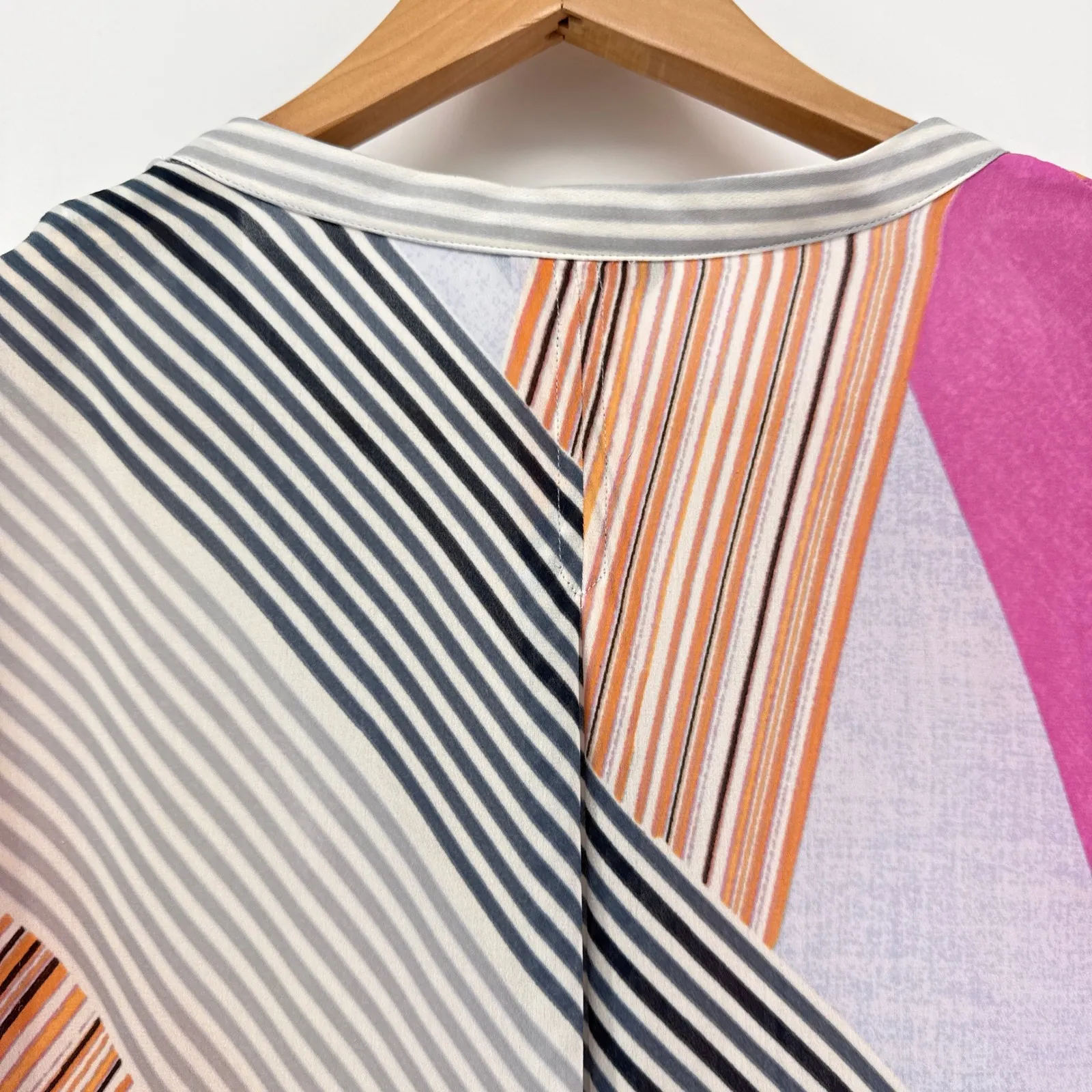 NWT NIC+ZOE 2X All Angles Multi Stripe Split Neck Long Sleeve Tunic Blouse - Image 5