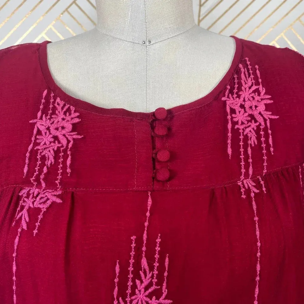 Sundance‎ Catalog Cora Embroidered Tunic Wineberry - Image 2