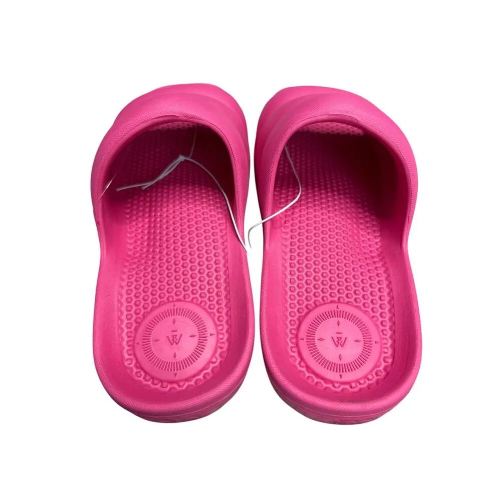 Totes Puffy Platform Slide Sandals Women 6 Magenta Pink Waterproof Pool Beach - Image 3
