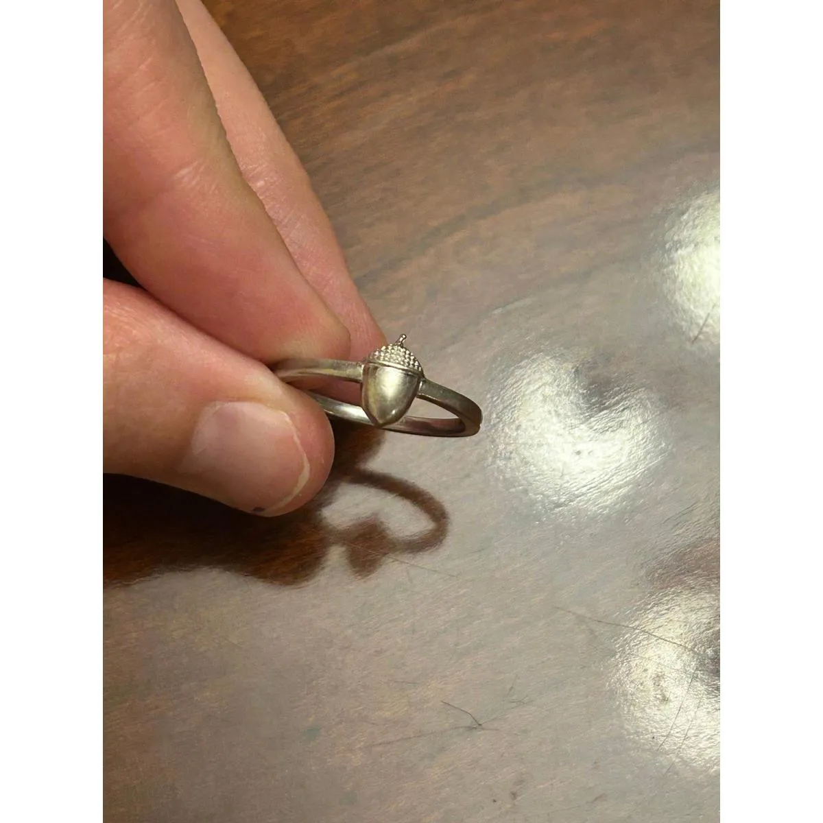 ring band sterling silver 925 lot a72 size 7 acorn - Image 4