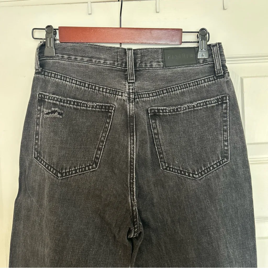 Pistola Cassie High Rise Charcoal Distressed Straight Leg Jeans size 26 - Image 6