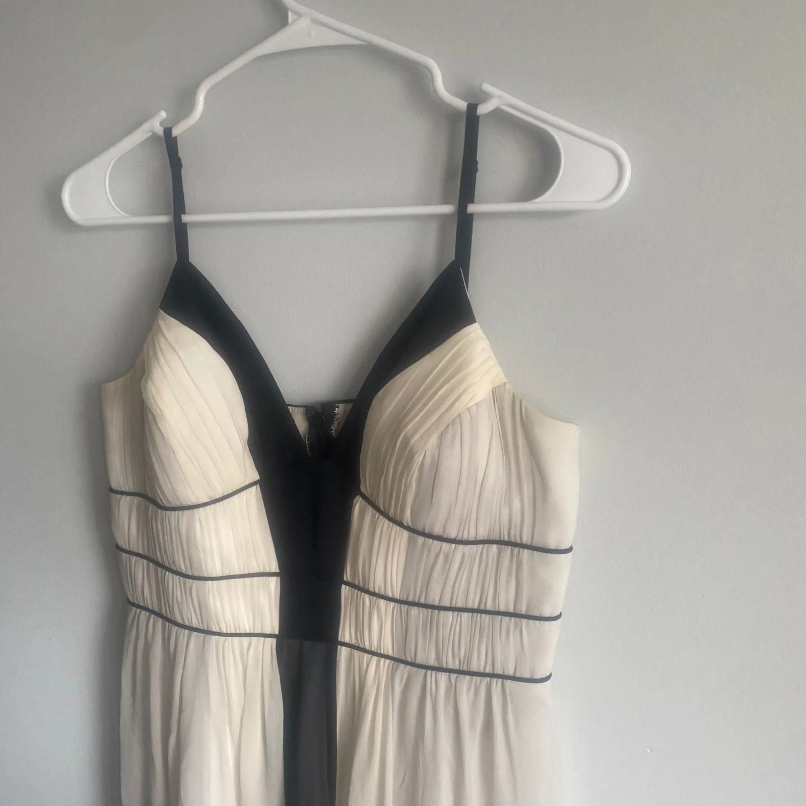 Max and Cleo 100% Silk Cream Black Midi Dress Sleeveless Corset‎ Y2K Size 6 - Image 2