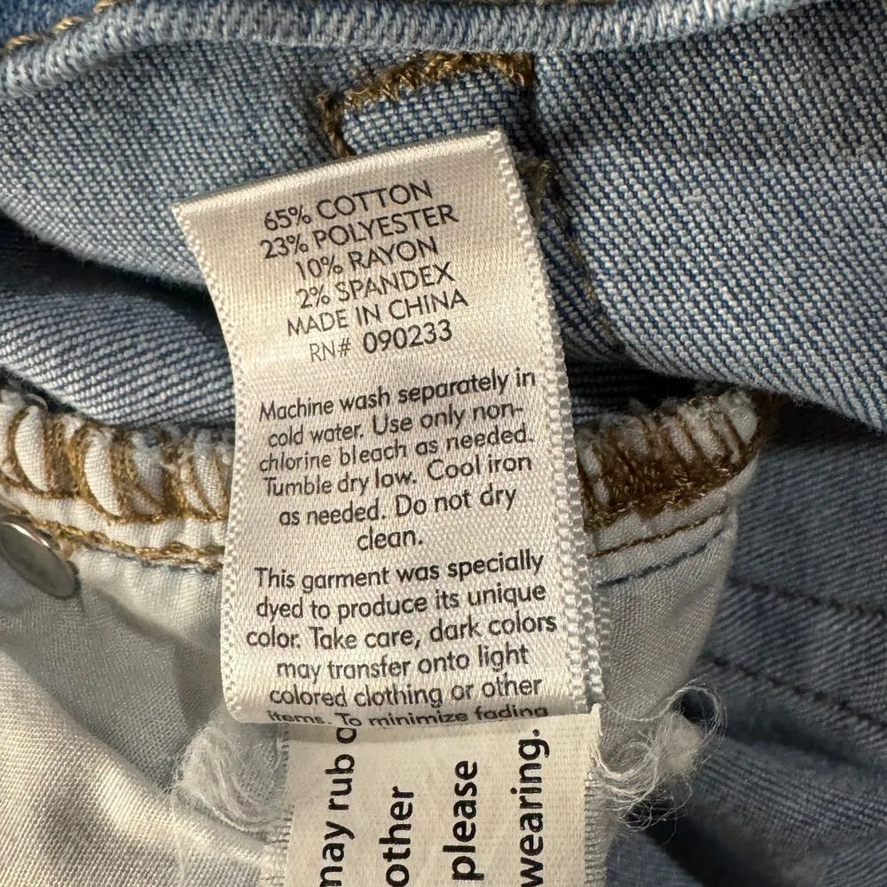 PacSun SZ 25 Ankle Jeggings Jeans Low-Rise Frayed Step Hems Zip-Fly Light Wash - Image 11