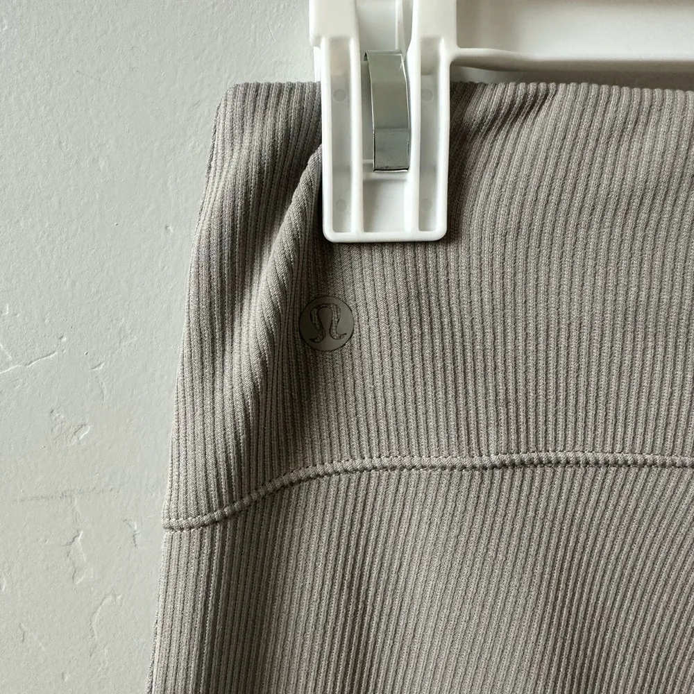 LuluLemon Flare Gray Ribbed Pants - Image 2