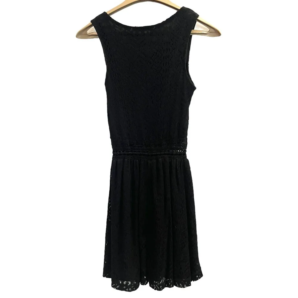Ocean Drive Black Lace Sun DRESS Small Womens Tank Fit & Flare Sleeveless NWOT - Image 4