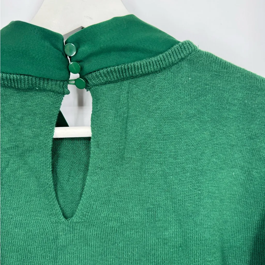 CeCe Green Bow Neck Knit Blouse Sweater Size L - Image 5