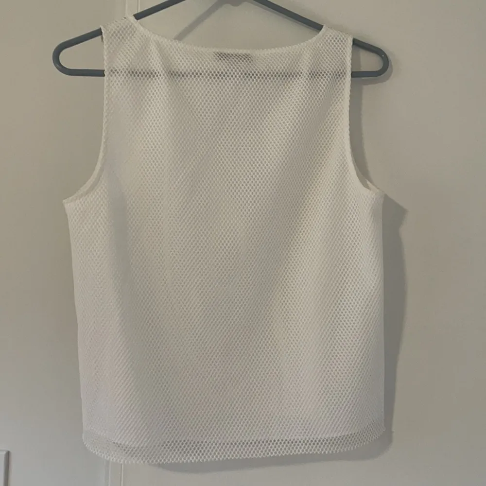 H for Halston white mesh netted shirt - Image 2