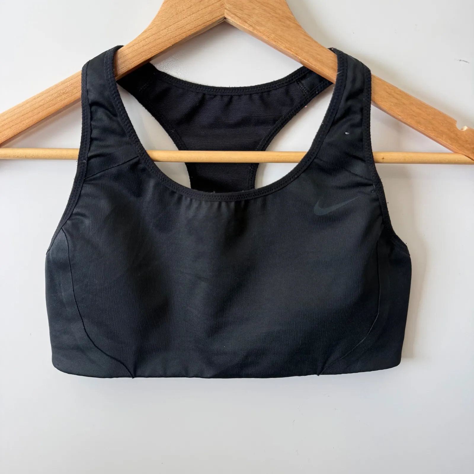 Nike DRI-FIT Sports Bra Black‎ Racerback Athletic Workout Top Womens Small S - Image 2