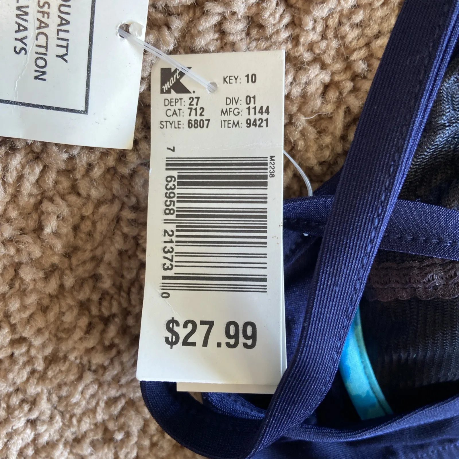 Vintage VTG Basic Editions KMart Floral Flower Bikini‎ Top Swimsuit Ladies 15/16 Blue Size undefined - Image 10