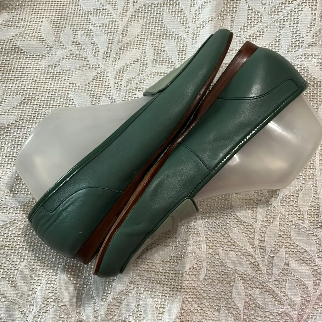 Enzo Angiolini Liberty Two Tone Pistachio Mint Leather Slip On Loafers‎ Size - Image 4