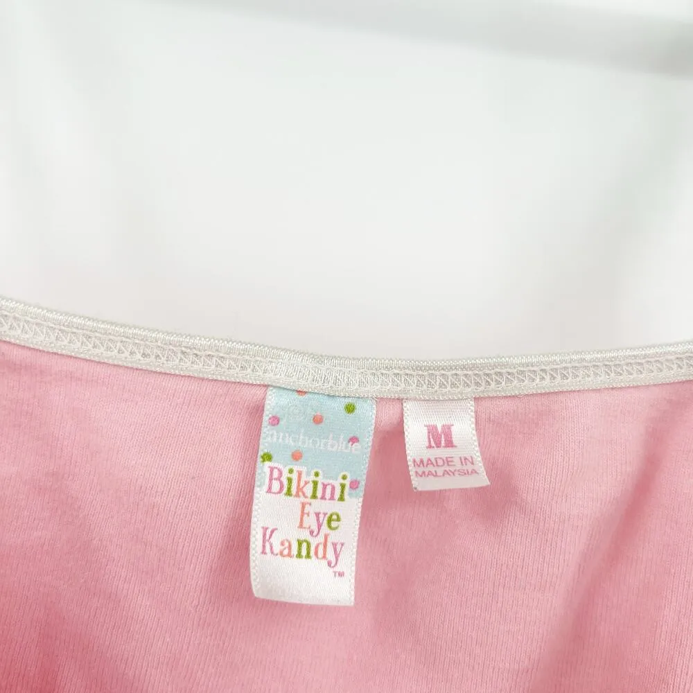 Anchor Blue Bikini Eye Kandy Women Kidcore Y2K Frog Kiss Me Crop Cami Top Size M - Image 3