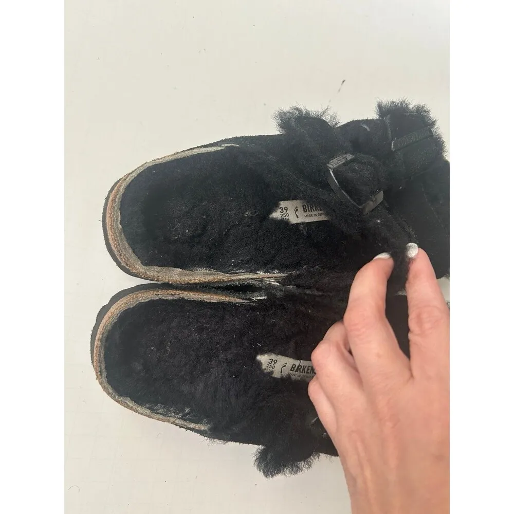 Birkenstock Arizona Shearling Suede Leather Size 39 L8 M6 - Image 6