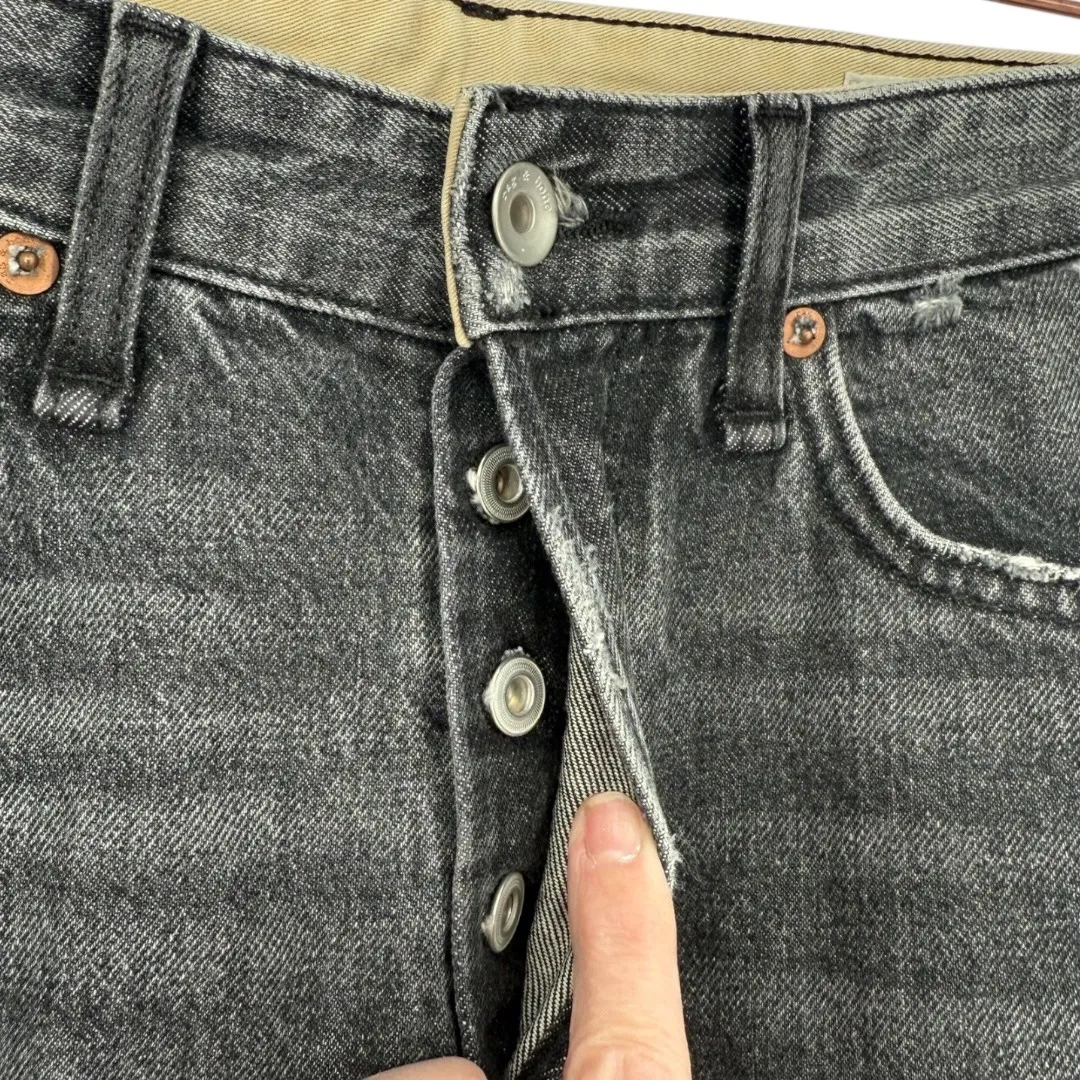 rag & bone Women's Rosa Mid Rise Boyfriend Jeans Black Magic Size 25 Distressed - Image 8