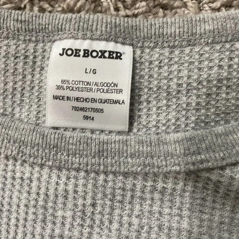 Joe Boxer  Women's Long Sleeve Crew Neck Thermal Knit Gray Large Shirt - Image 3