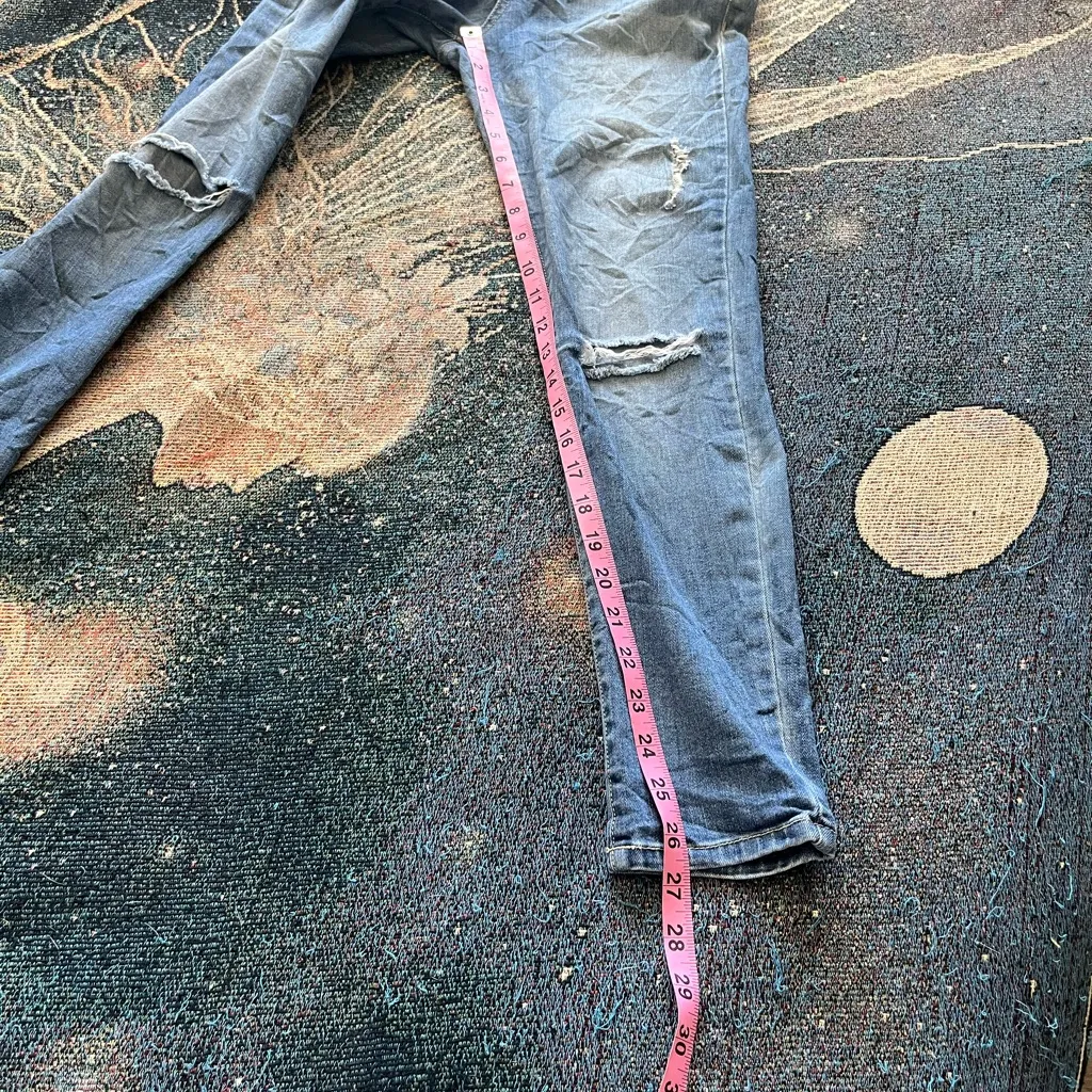 Flying Monkey Skinny Jeans Distressed Medium Wash Women’s 27 Stretch Mid Rise - Image 11