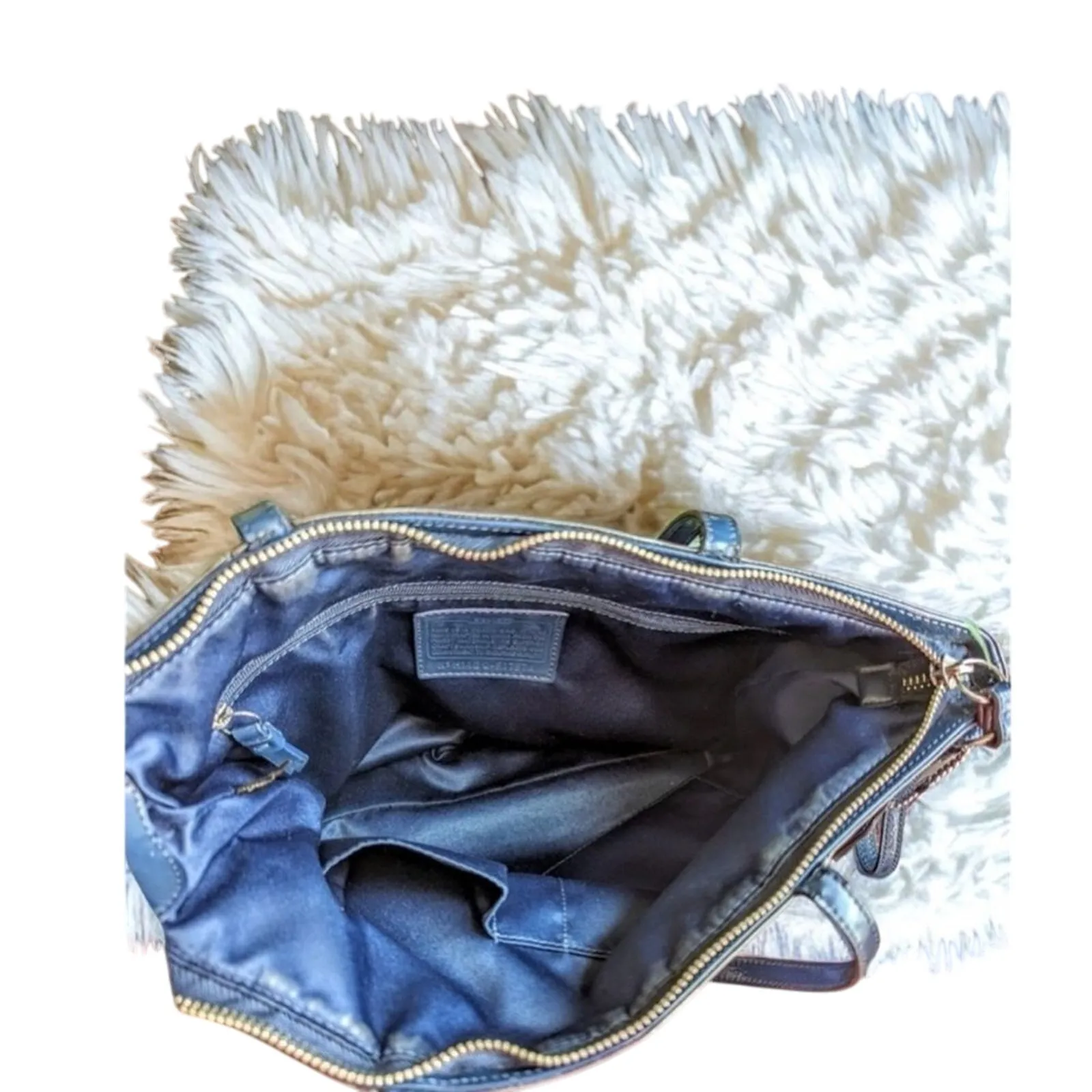 COACH Sequin Trim Signature Monogram Shoulder Bag - Image 6