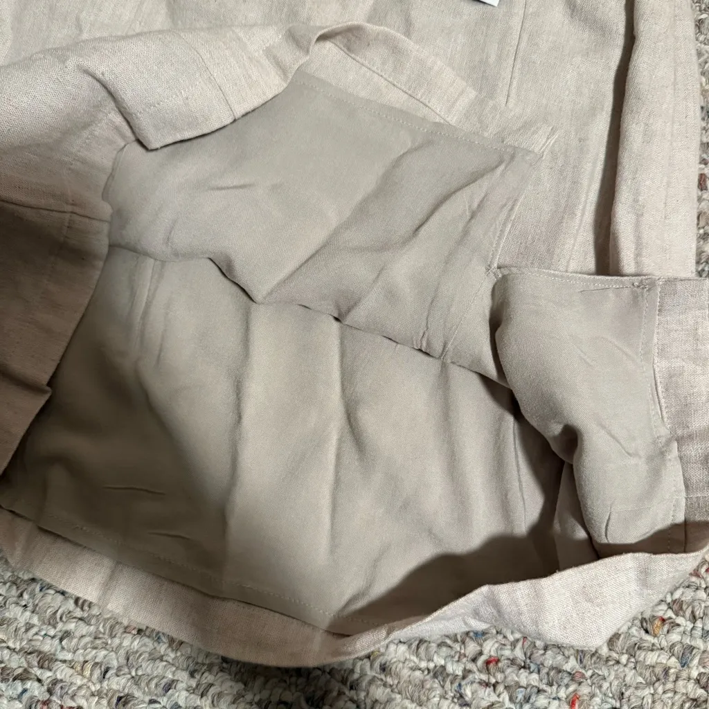 NWT Abercrombie & Fitch Linen-Blend Mini Skirt Beige- Size XS - Image 9