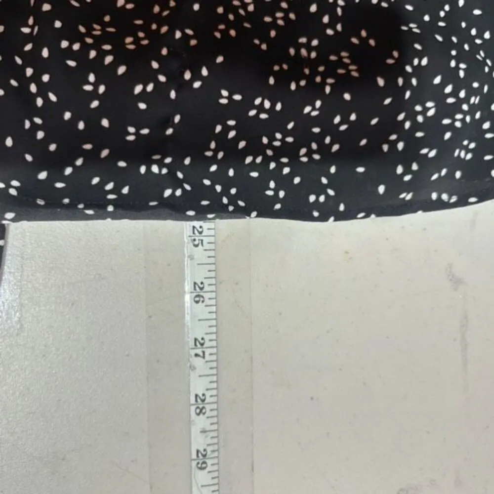 Daniel Rainn Koda Split Neck Rain Drop Polka Dot Blouse Black & White Size Small - Image 13