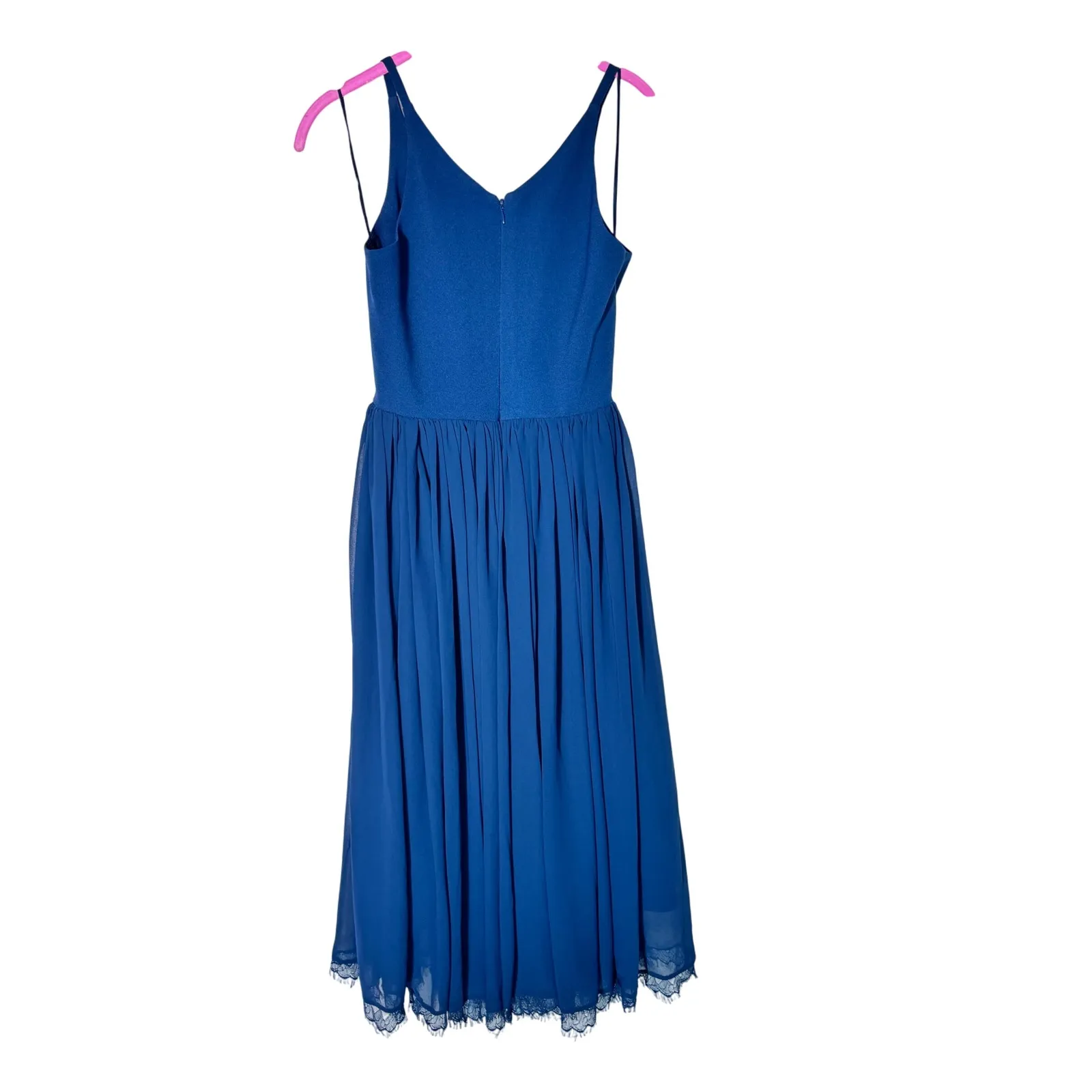 NWT Dress The Population Blue Alicia Mixed Media Bodice/Chiffon Midi Dress - XXS - Image 6