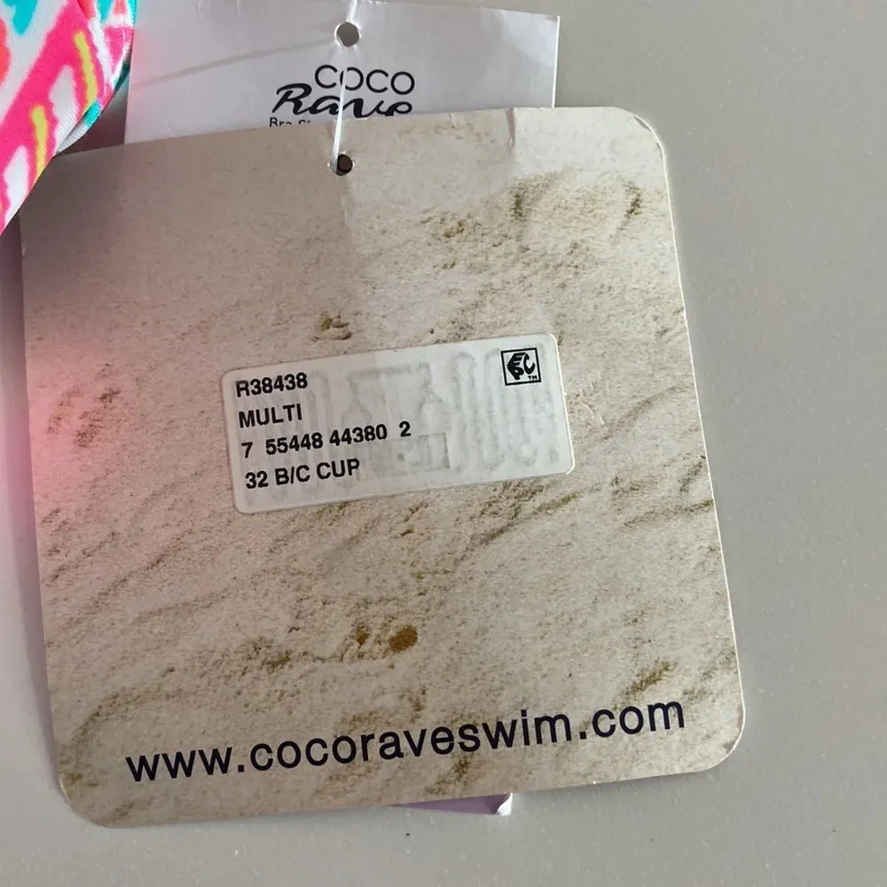 Coco Rave NWT  32 B/C halter push-up bikini top bright ruched - Image 11