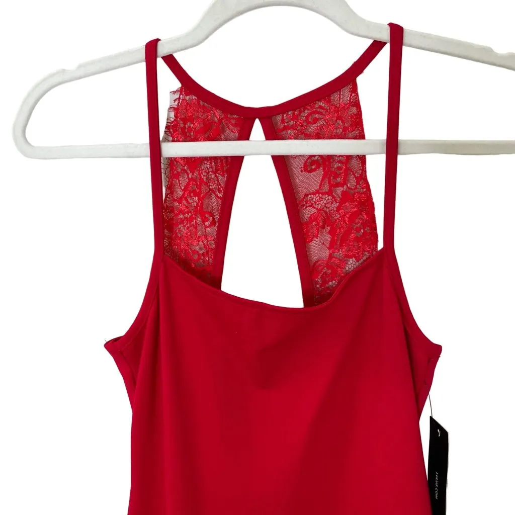 Lulus Dance on the Roof Red Lace Mini Dress Size Small Bodycon Cocktail New - Image 4