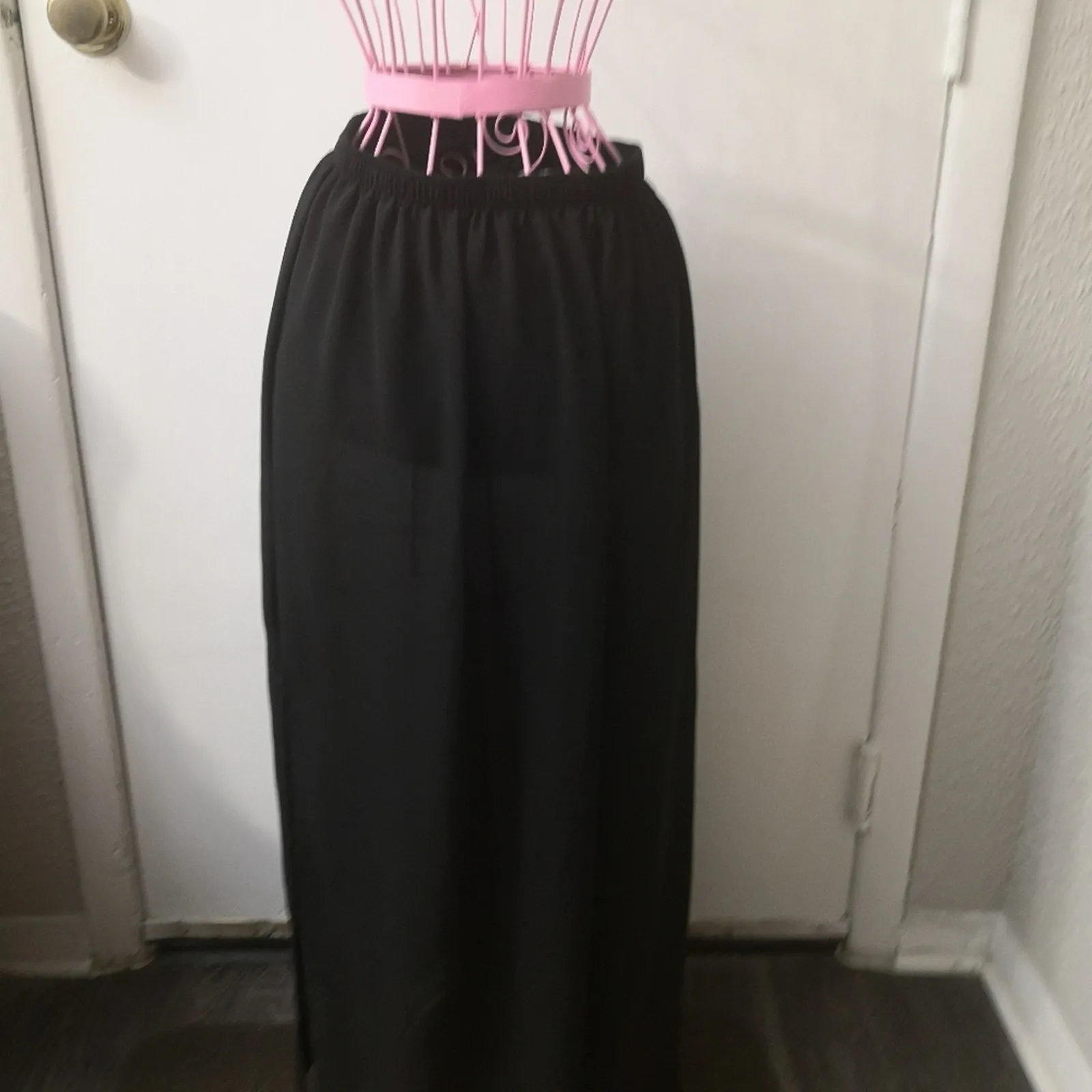 Forever 21 Black Sheer Maxi Skirt S Minimalist Fairycore Balletcore Bohemian - Image 2