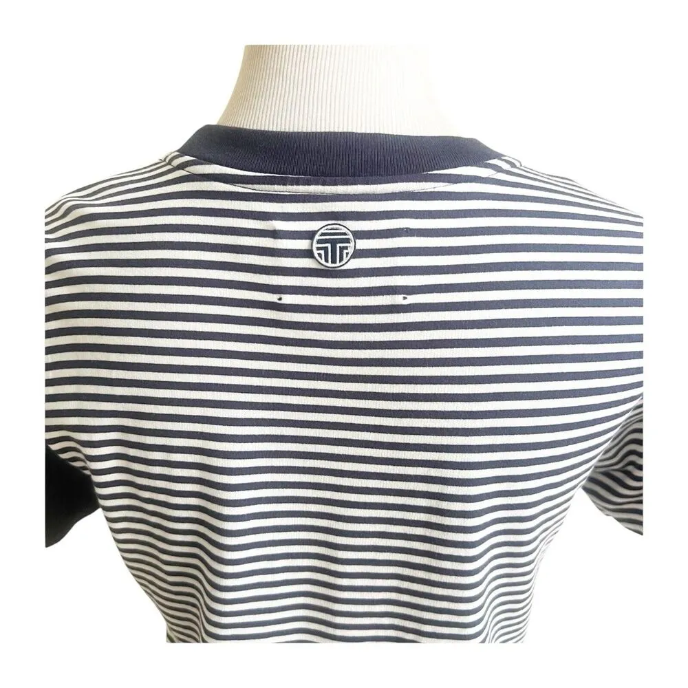 Tory Sport Mini Dress Size Medium Navy White Striped Athletic Wear Designer - Image 7