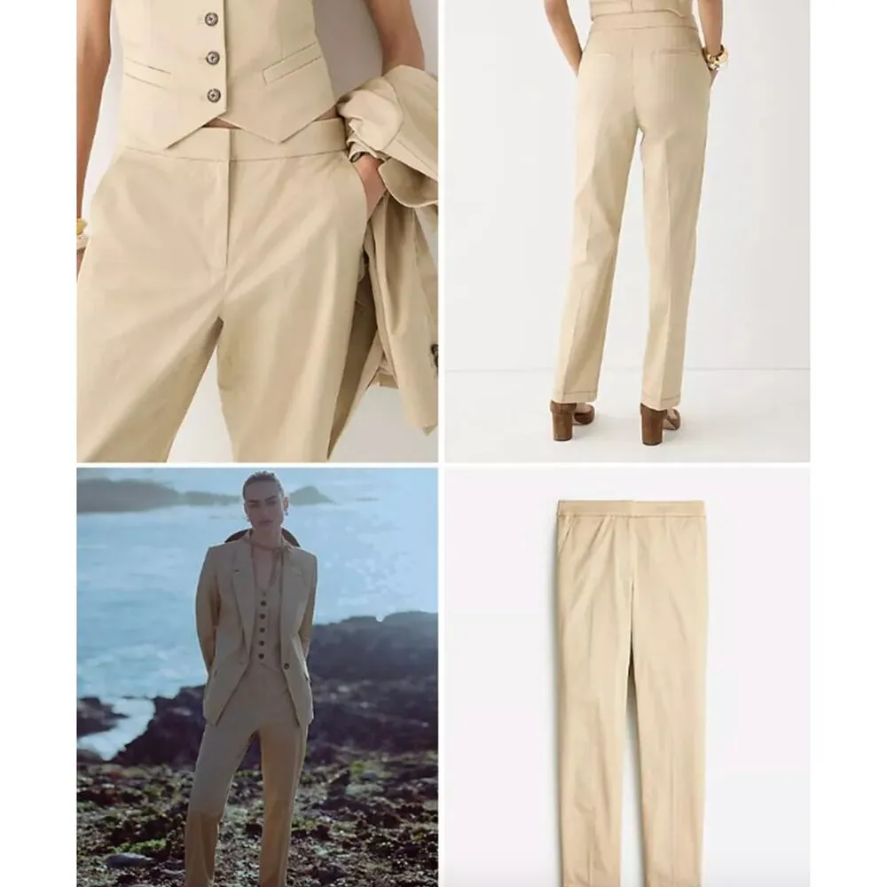 J.Crew Kate Cuffed Straight Leg Pant Lightweight Chino Cotton Navy US 14 NWT - Image 2