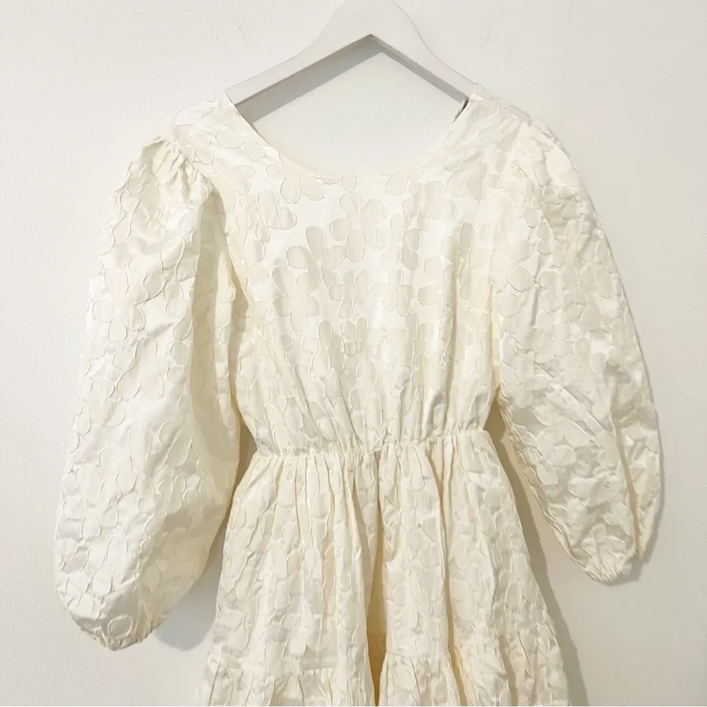 Sister Jane Bale Jacquard Midi Dress Cream Bridal Womens Small S White - Image 6