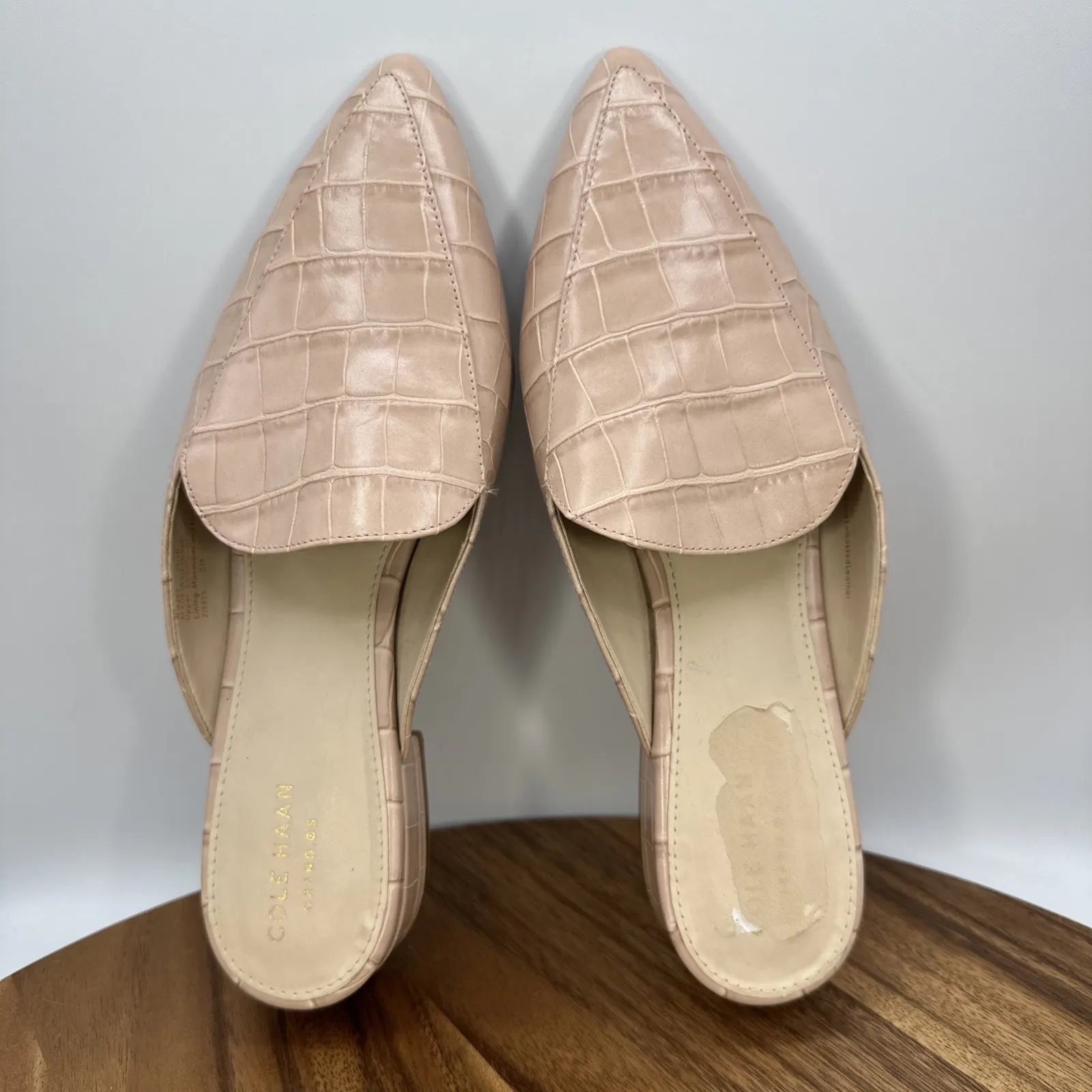 New Cole Haan Piper Pointed Toe Mules Loafers Slip On Pink Leather Women's 8.5B - Image 7