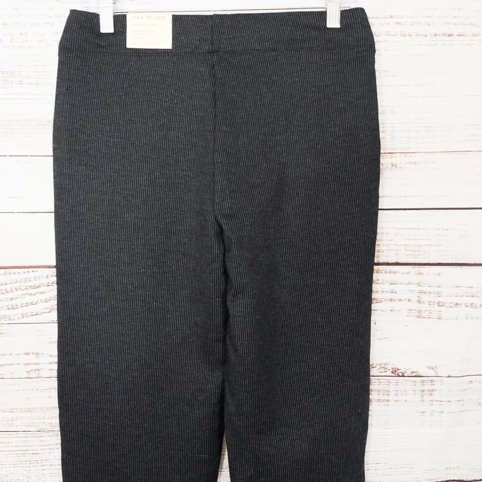 NEW Max Studio Black and Charcoal Office Pant Slim Ankle Trouser Small, MSRP $98 - Image 7