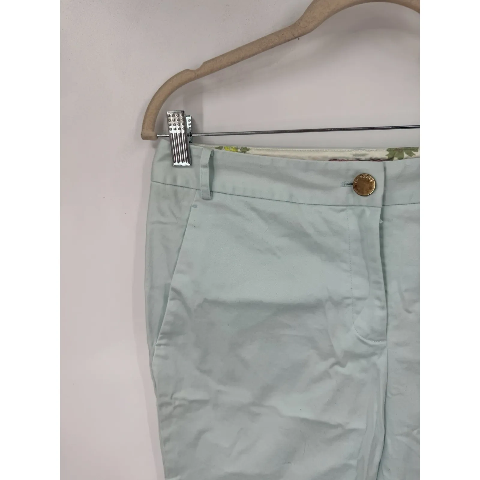 Ted Baker Cropped Mint Green Trouser Slack Pant Women 2 Preppy Modern Minimalist - Image 5