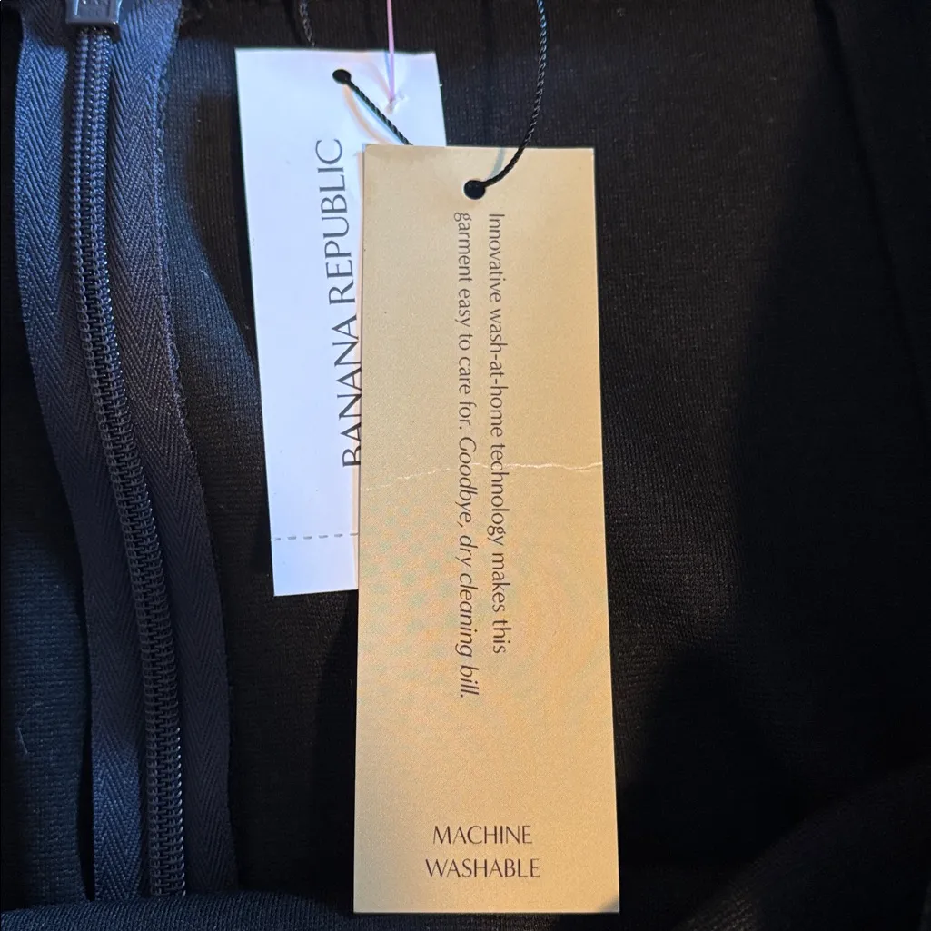 Banana Republic Factory Black Plaid Machine Washable Pencil Skirt - Image 11